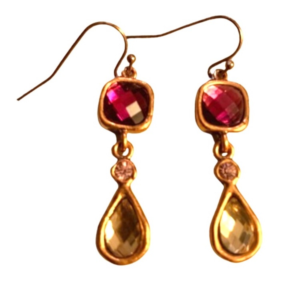 Copper Amethyst Dangle Persian Earrings
